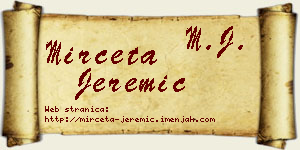 Mirčeta Jeremić vizit kartica